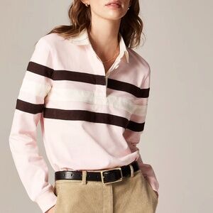 J. Crew Premium-weight Classic Rugby Shirt in Stripe – Size Small